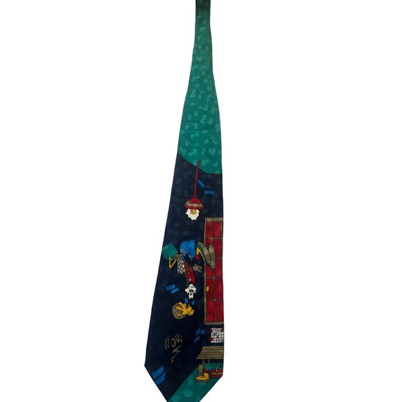 Vintage Mickey Unlimited Disney Necktie Tie Blue Goofy Playing Basketball Mens - Picture 5 of 8